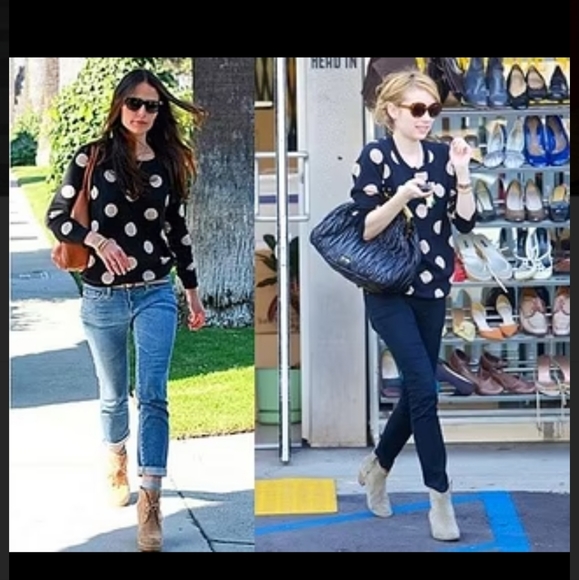 Armani Jeans Fitted Black & White Polka Dot Sweater Medium - Picture 2 of 9